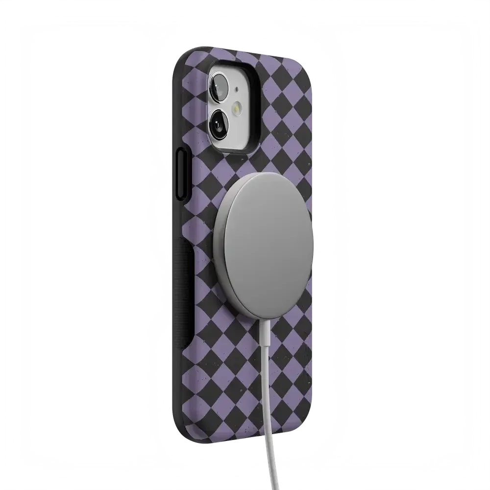 Midnight Hex | Purple Checkered Case Phone Case get.casely