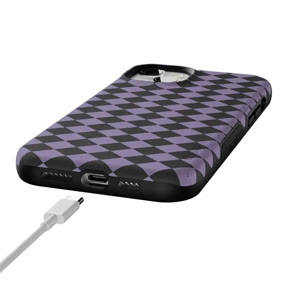 Midnight Hex | Purple Checkered Case Phone Case get.casely