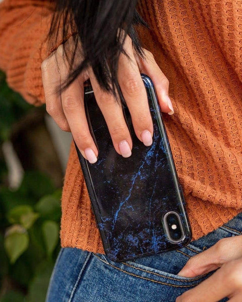 Midnight Marble | Black & Navy Case iPhone Case get.casely