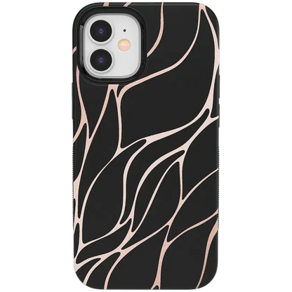 Midnight Ride | Black and Gold Metallic Waves Case iPhone Case get.casely Bold iPhone 12 Mini