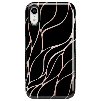 Midnight Ride | Black and Gold Metallic Waves Case iPhone Case get.casely Bold iPhone XR