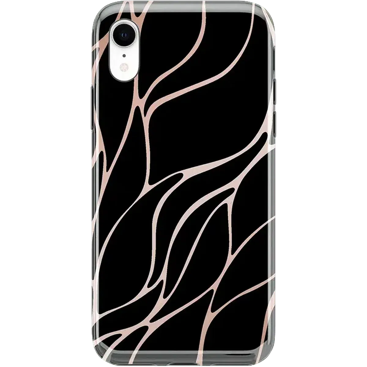 Midnight Ride | Black and Gold Metallic Waves Case iPhone Case get.casely Classic iPhone XR