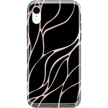 Midnight Ride | Black and Gold Metallic Waves Case iPhone Case get.casely Classic iPhone XR