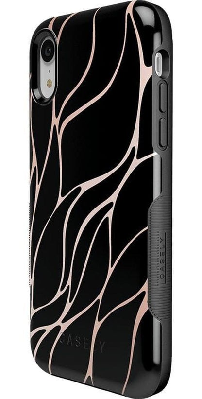 Midnight Ride | Black and Gold Metallic Waves Case iPhone Case get.casely