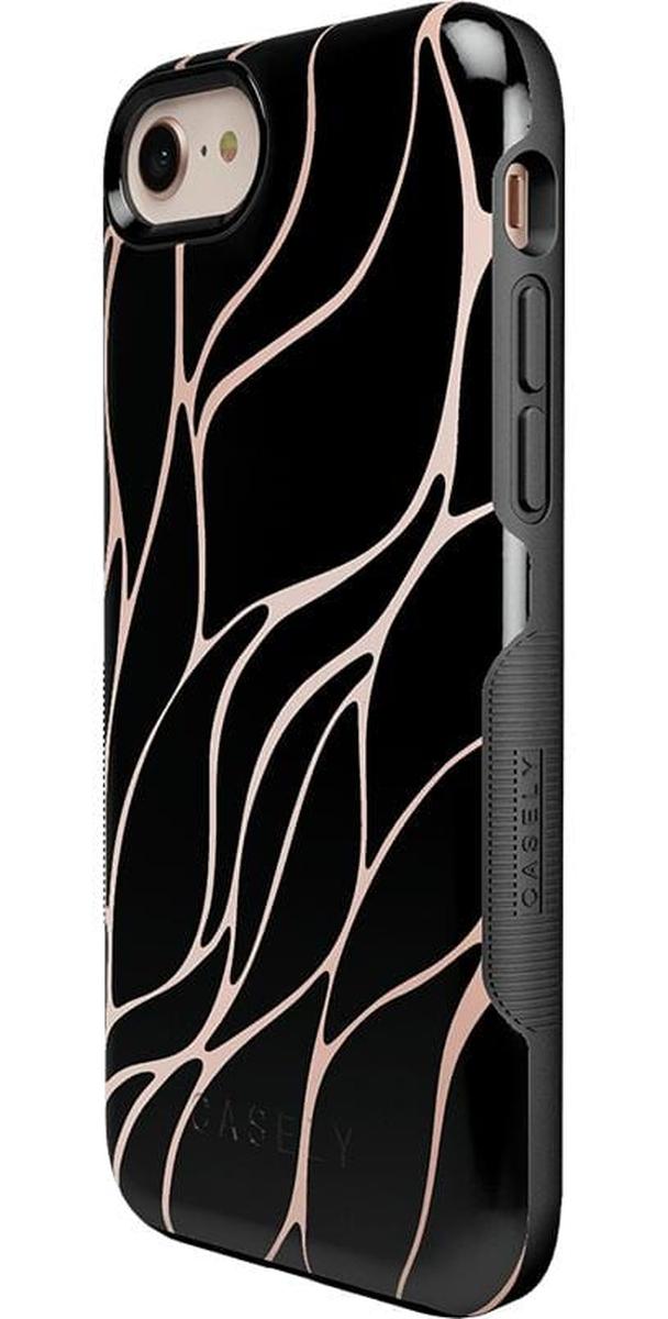 Midnight Ride | Black and Gold Metallic Waves Case iPhone Case get.casely
