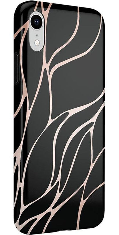 Midnight Ride | Black and Gold Metallic Waves Case iPhone Case get.casely