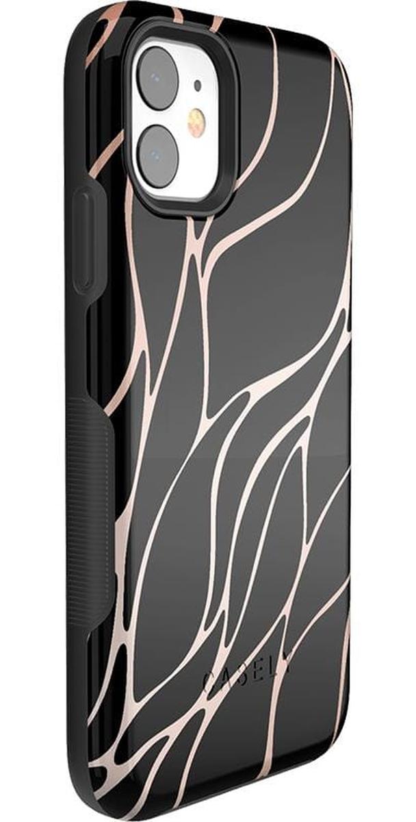 Midnight Ride | Black and Gold Metallic Waves Case iPhone Case get.casely