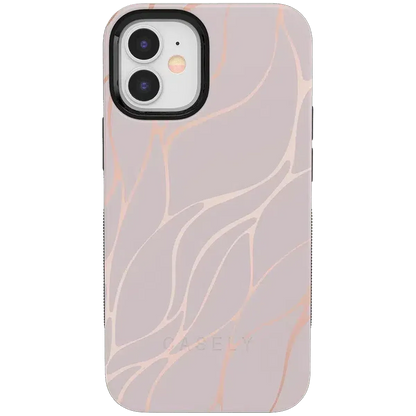 Midnight Ride | Pink and Gold Metallic Waves Case iPhone Case get.casely Bold iPhone 12 Mini