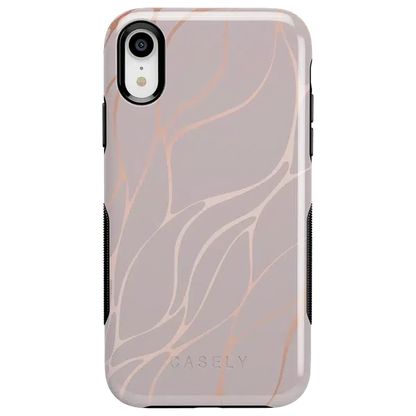 Midnight Ride | Pink and Gold Metallic Waves Case iPhone Case get.casely Bold iPhone XR