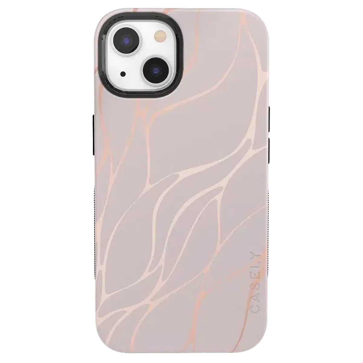 Midnight Ride | Pink and Gold Metallic Waves Case iPhone Case get.casely Bold + MagSafe® iPhone 13