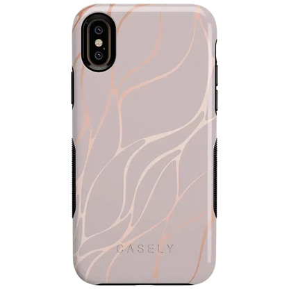 Midnight Ride | Pink and Gold Metallic Waves Case iPhone Case get.casely