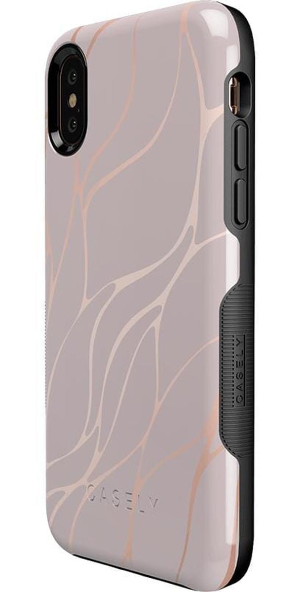 Midnight Ride | Pink and Gold Metallic Waves Case iPhone Case get.casely