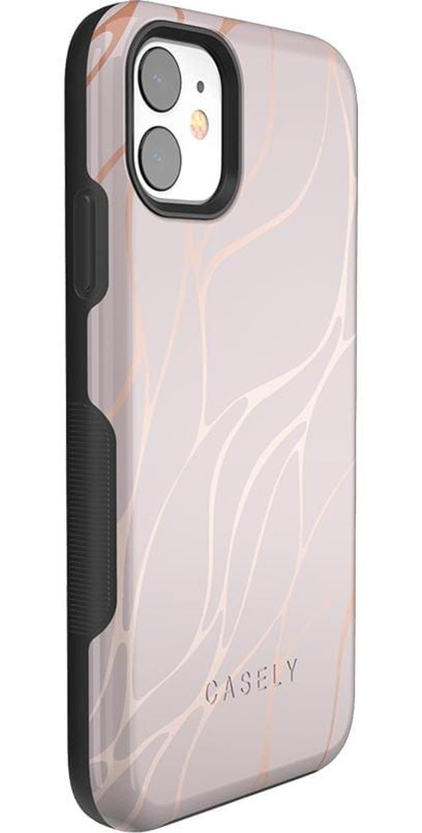 Midnight Ride | Pink and Gold Metallic Waves Case iPhone Case get.casely