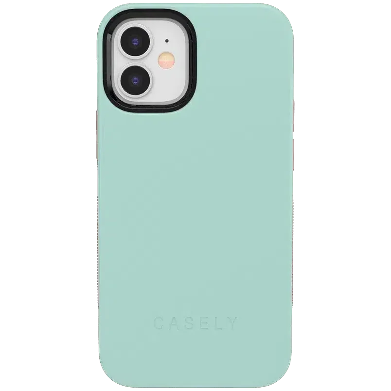 Mint Green on Pink | Ultra-Protective Bold Case iPhone Case get.casely Bold iPhone 12