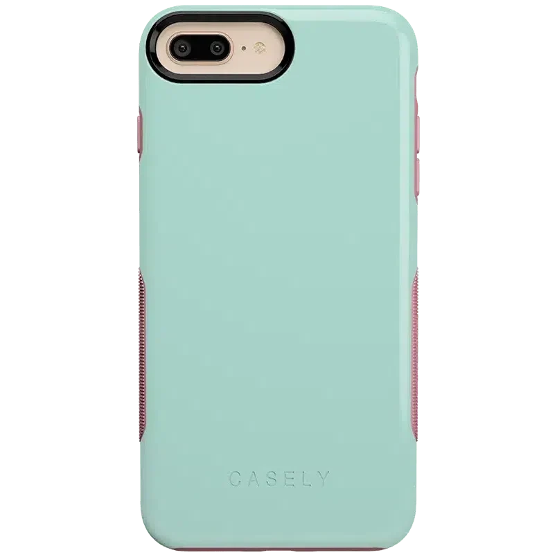 Mint Green on Pink | Ultra-Protective Bold Case iPhone Case get.casely Bold iPhone 6/7/8 Plus
