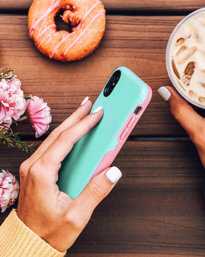 Mint Green on Pink | Ultra-Protective Bold Case iPhone Case get.casely