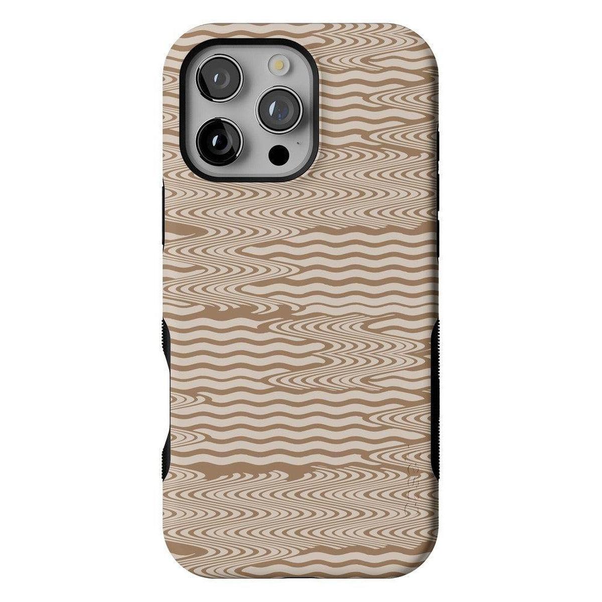 Mocha Ripple | Brown Waves Case iPhone Case get.casely Bold + MagSafe® iPhone 16 Pro