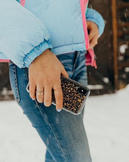 Morning Sparkle | Rose and Gold Flaked Clear Case iPhone Case get.casely