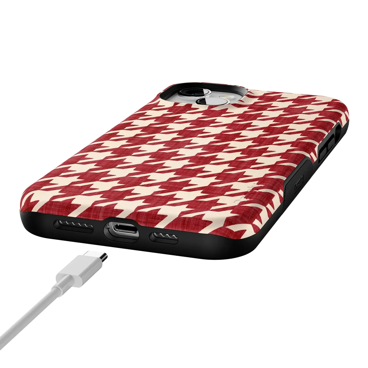 Scarlet Stitch | Red Houndstooth Case