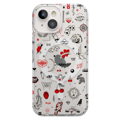 Not a Phase | Clear Flash Tattoo Case iPhone Case get.casely Classic + MagSafe® iPhone 15 Plus