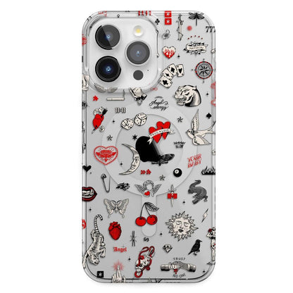 Not a Phase | Clear Flash Tattoo Case iPhone Case get.casely Classic + MagSafe® iPhone 15 Pro Max
