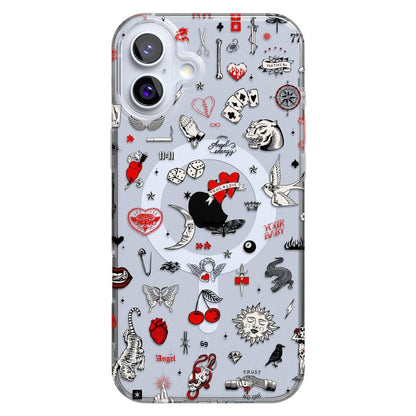Not a Phase | Clear Flash Tattoo Case iPhone Case get.casely Classic + MagSafe® iPhone 16 Plus