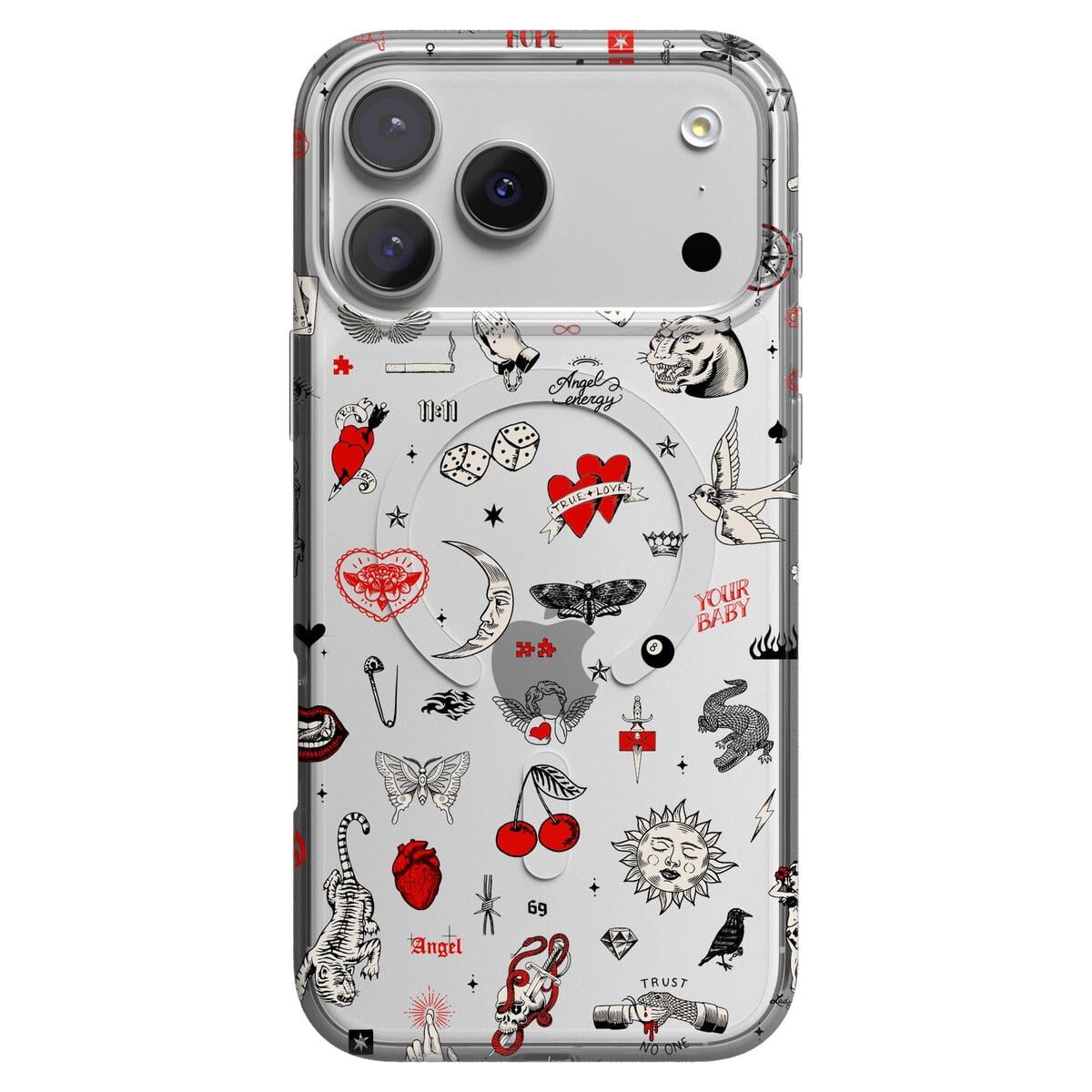 Not a Phase | Clear Flash Tattoo Case iPhone Case get.casely Classic + MagSafe® iPhone 17 Pro Max