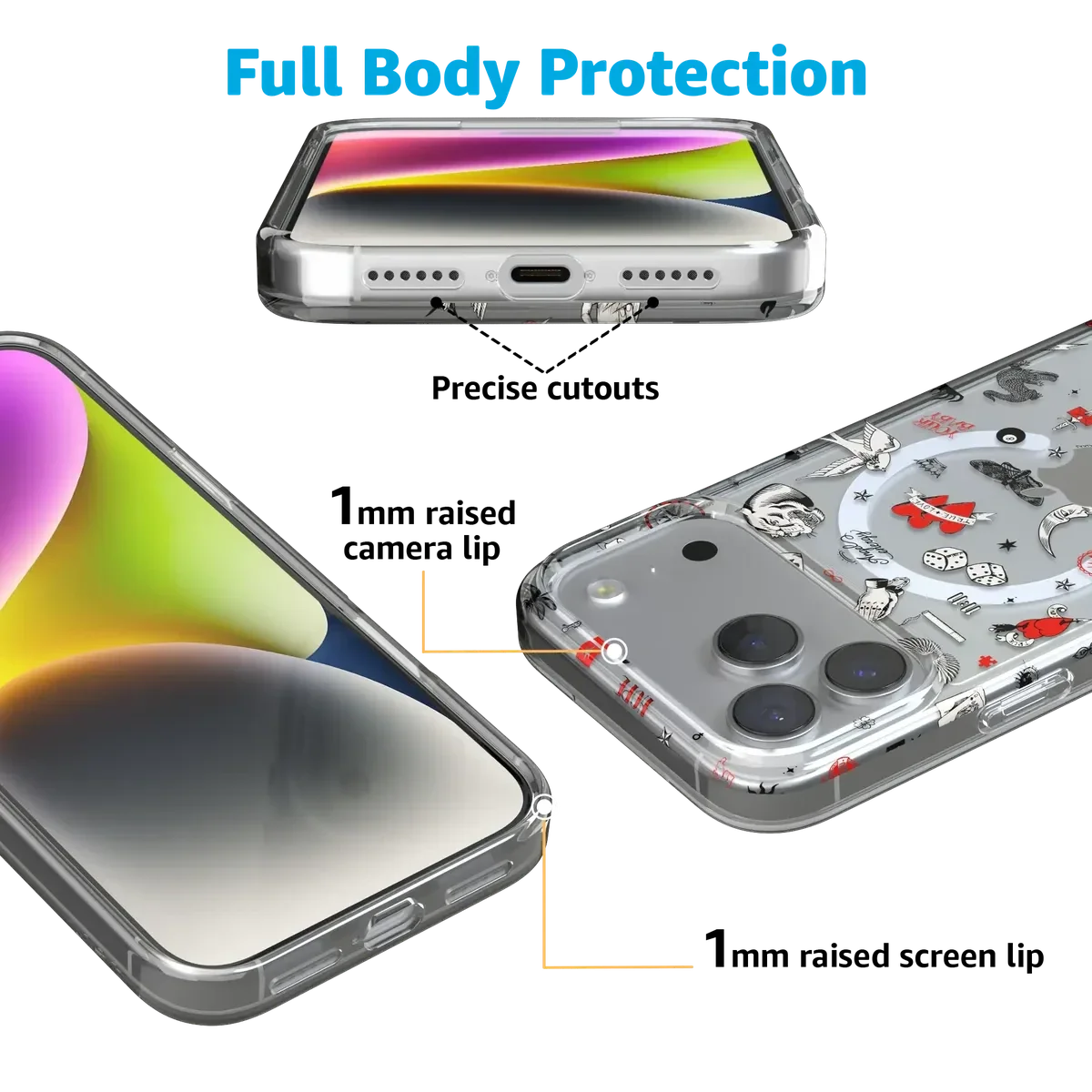 Not a Phase | Clear Flash Tattoo Case iPhone Case get.casely