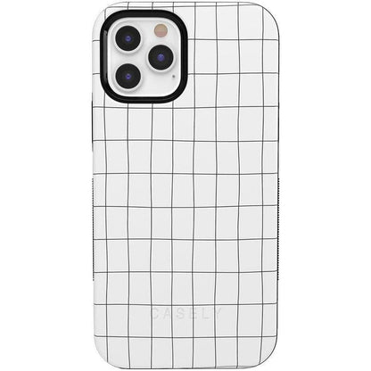 Off the Grid | White & Black Lined Case iPhone Case get.casely Bold iPhone 12 Pro