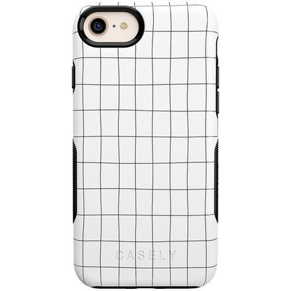 Off the Grid | White & Black Lined Case iPhone Case get.casely Bold iPhone 6/7/8