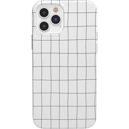Off the Grid | White & Black Lined Case iPhone Case get.casely Classic iPhone 12 Pro