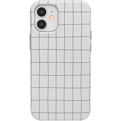 Off the Grid | White & Black Lined Case iPhone Case get.casely Classic iPhone 12 Mini