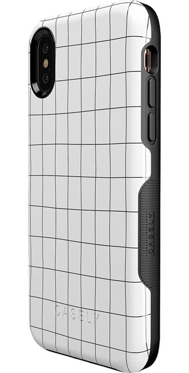 Off the Grid | White & Black Lined Case iPhone Case get.casely