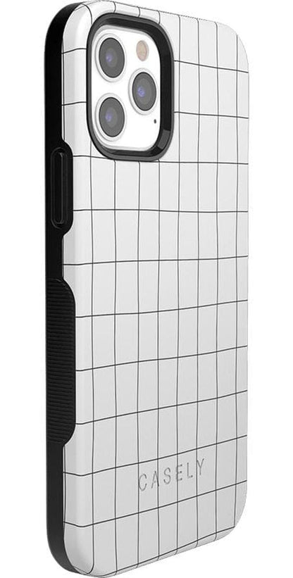 Off the Grid | White & Black Lined Case iPhone Case get.casely