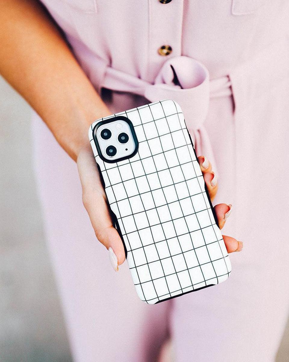 Off the Grid | White & Black Lined Case iPhone Case get.casely