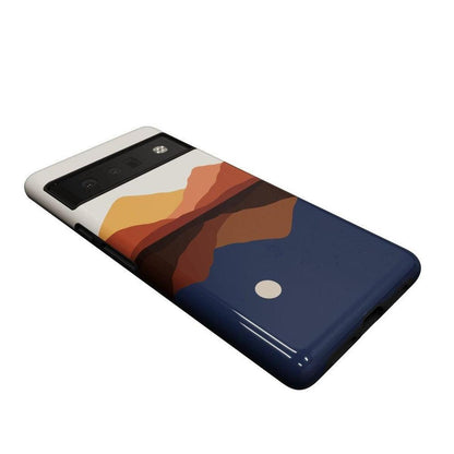 Opposites Attract | Day & Night Colorblock Mountains Google Pixel Case Google Pixel Case Casetry