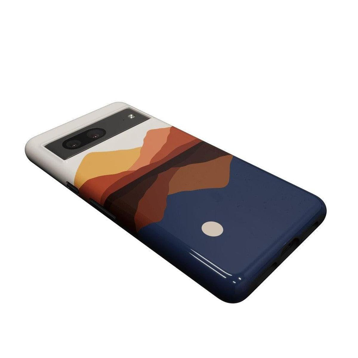 Opposites Attract | Day & Night Colorblock Mountains Google Pixel Case Google Pixel Case Casetry