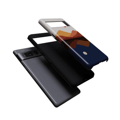 Opposites Attract | Day & Night Colorblock Mountains Google Pixel Case Google Pixel Case Casetry