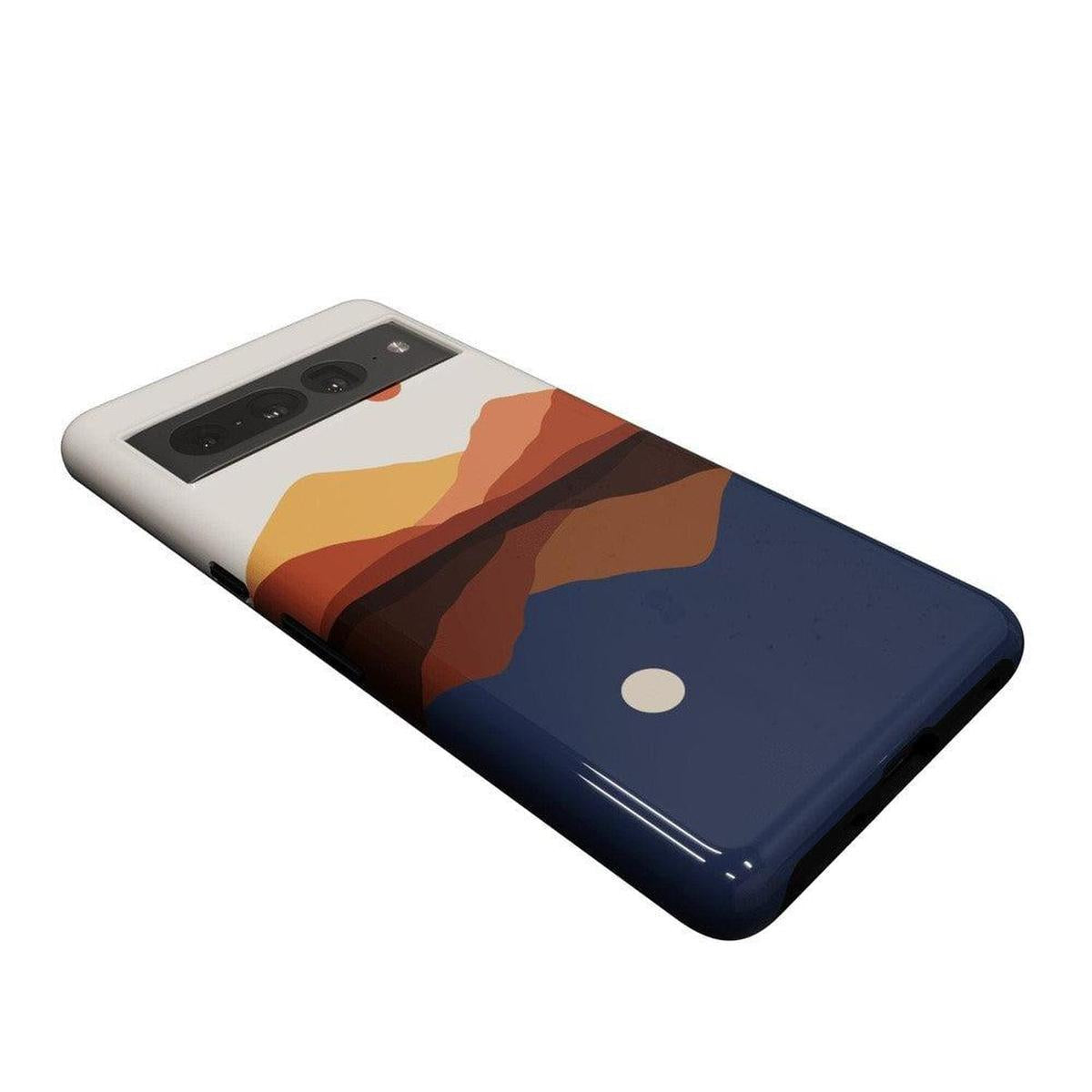 Opposites Attract | Day & Night Colorblock Mountains Google Pixel Case Google Pixel Case Casetry