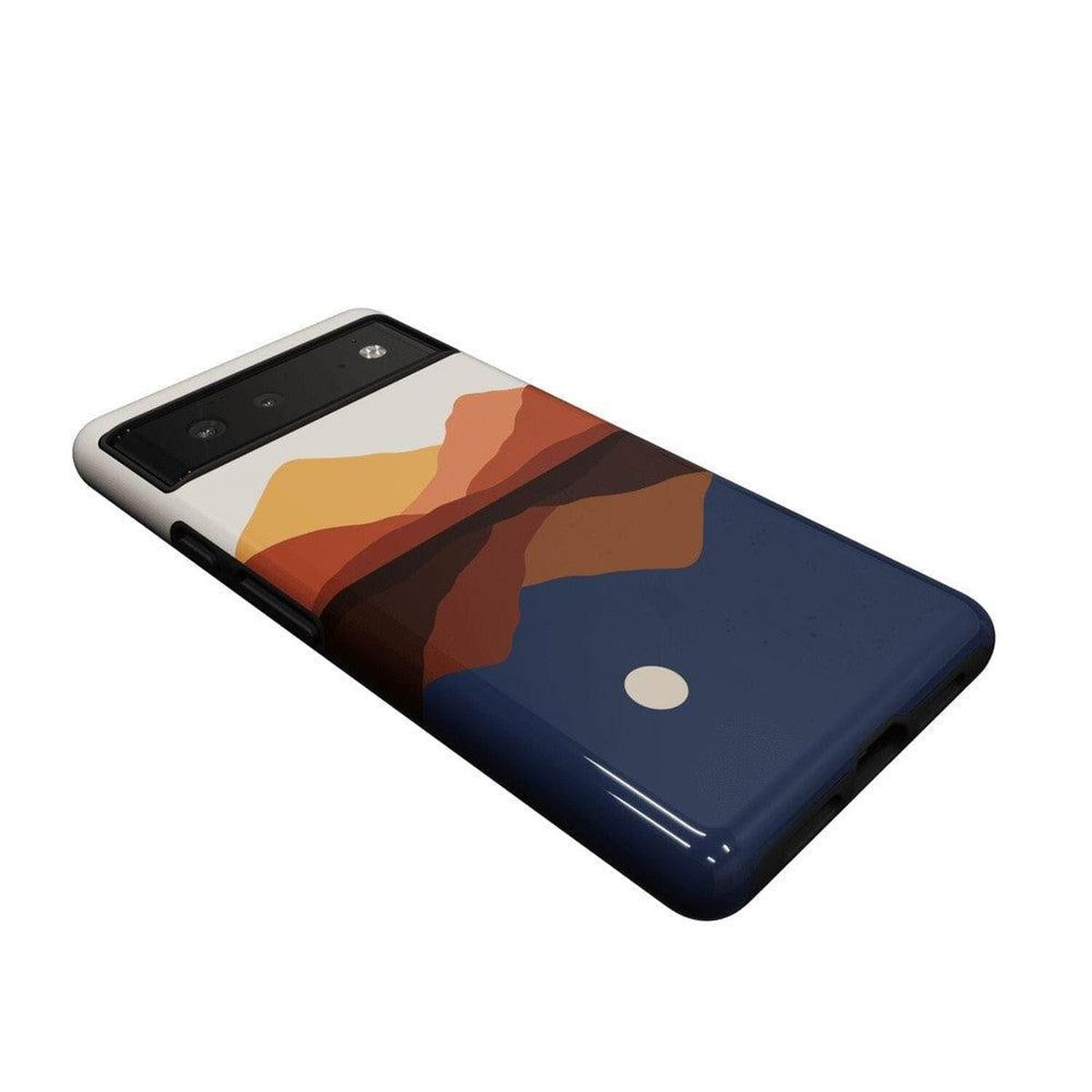Opposites Attract | Day & Night Colorblock Mountains Google Pixel Case Google Pixel Case Casetry