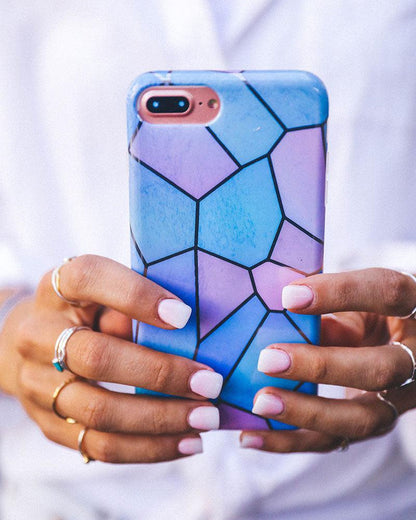 Other Side | Holographic Metallic Stained Glass Marble Case iPhone Case get.casely