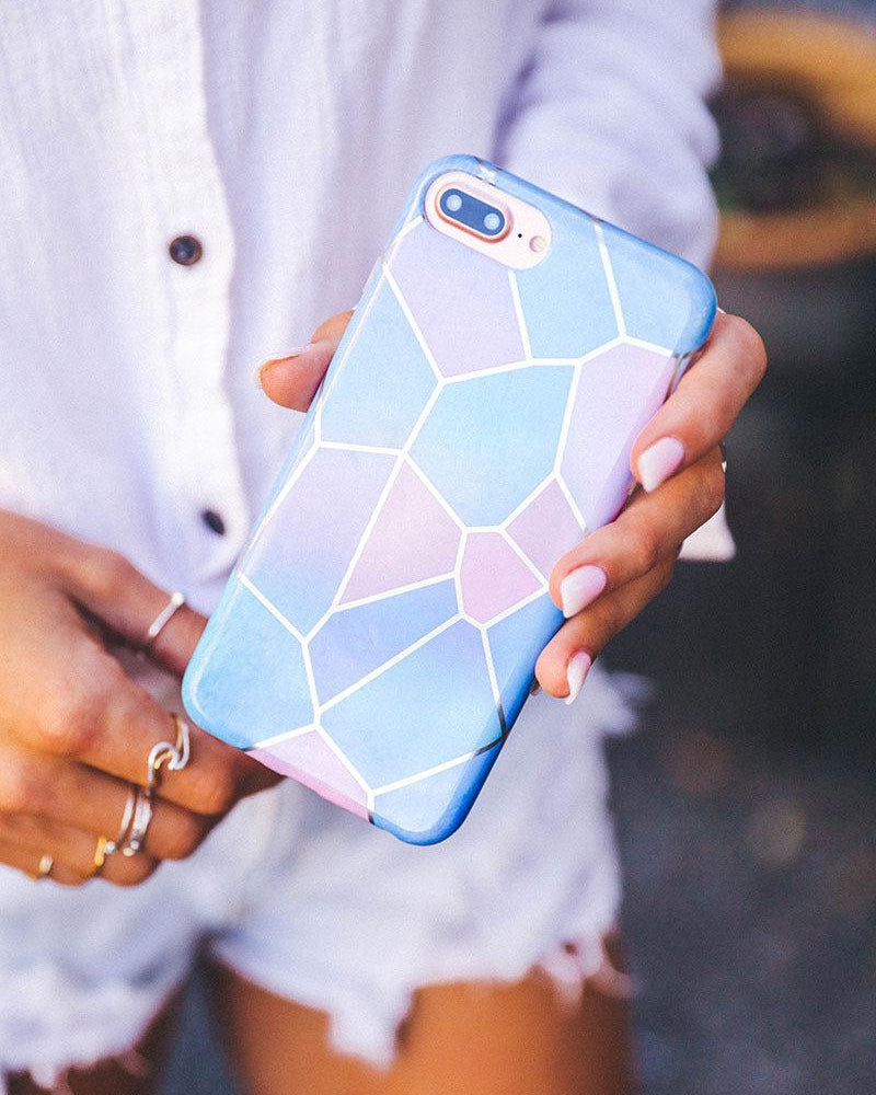 Other Side | Holographic Metallic Stained Glass Marble Case iPhone Case get.casely