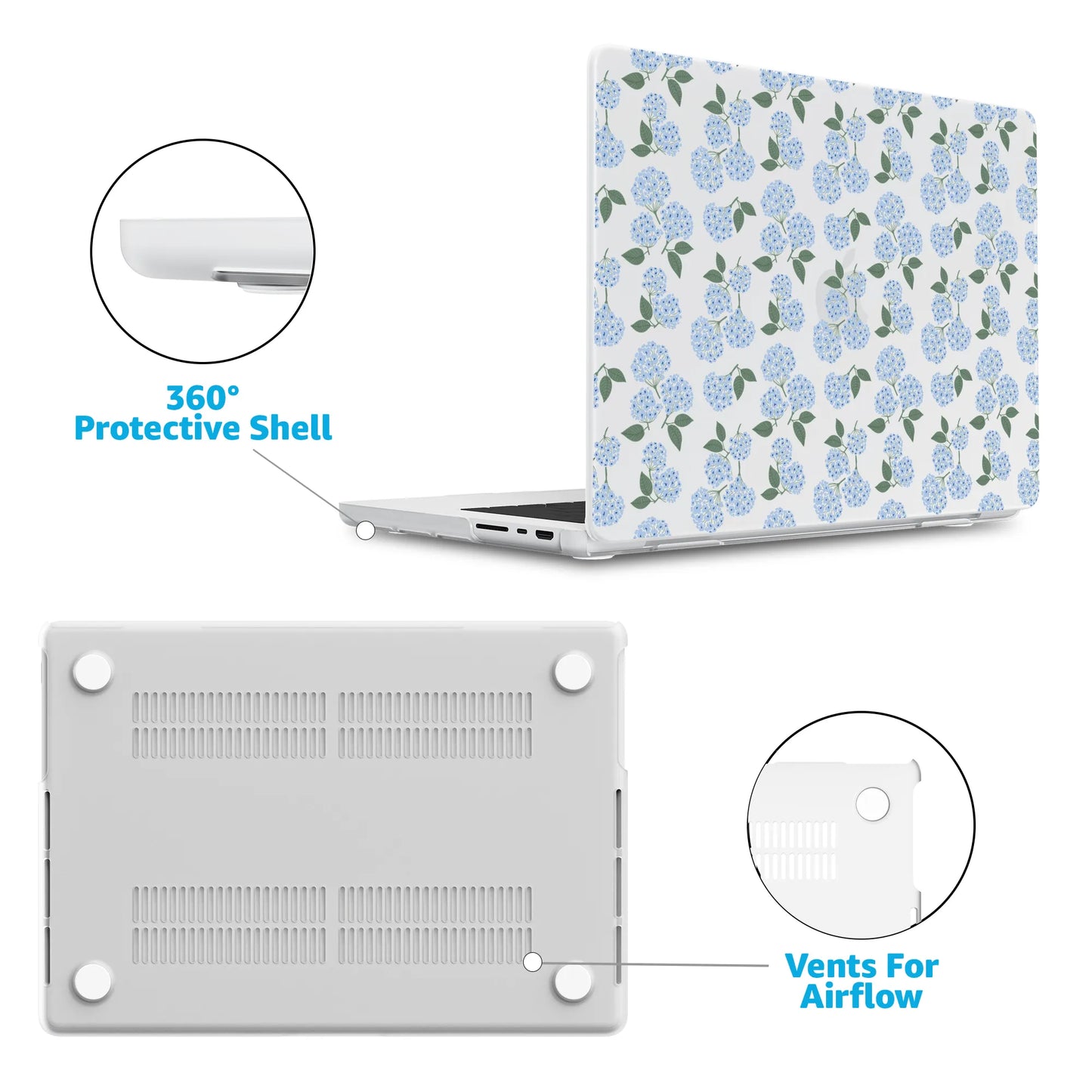 Nantucket Cottage | Blue Hydrangea Laptop Shell