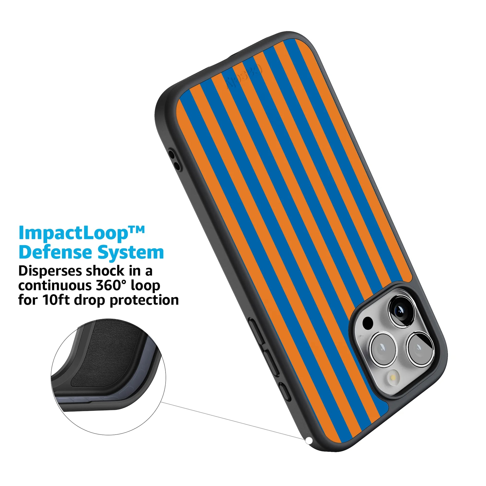 Go New York | Blue & Orange Stripes Case