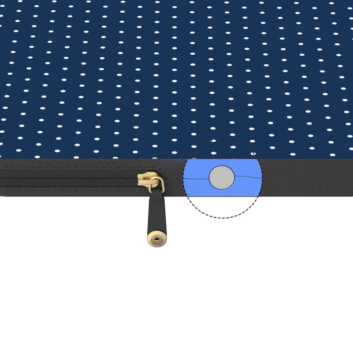On the Dot | Navy Polka Dot Laptop Case