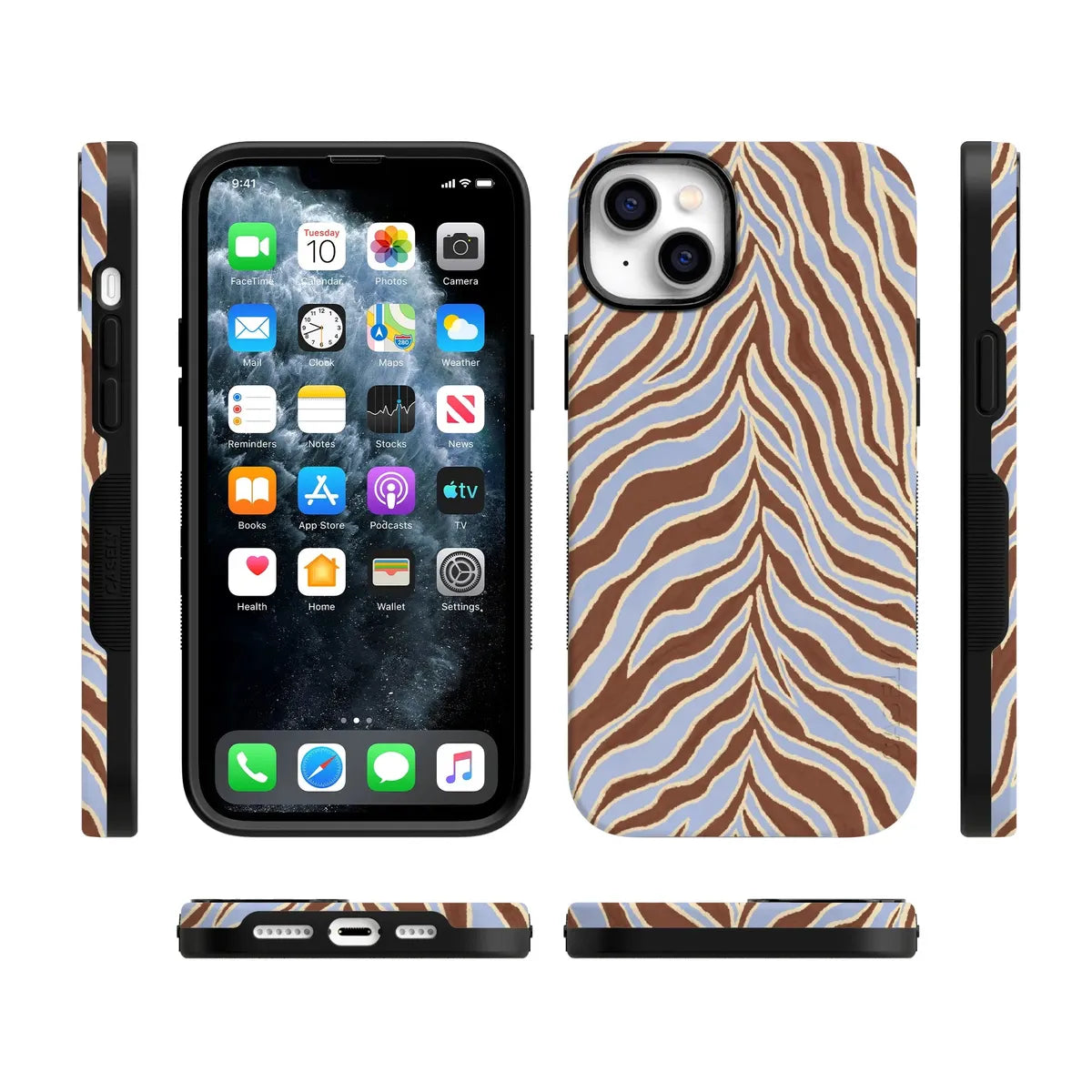 Untamed | Brown & Blue Zebra Case