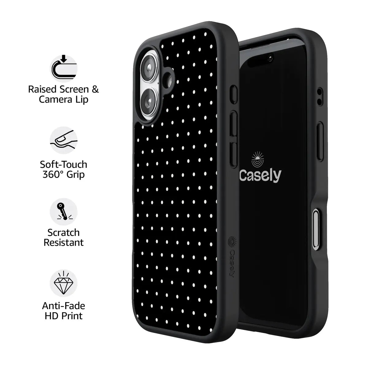 On the Dot | White Polka Dot Case