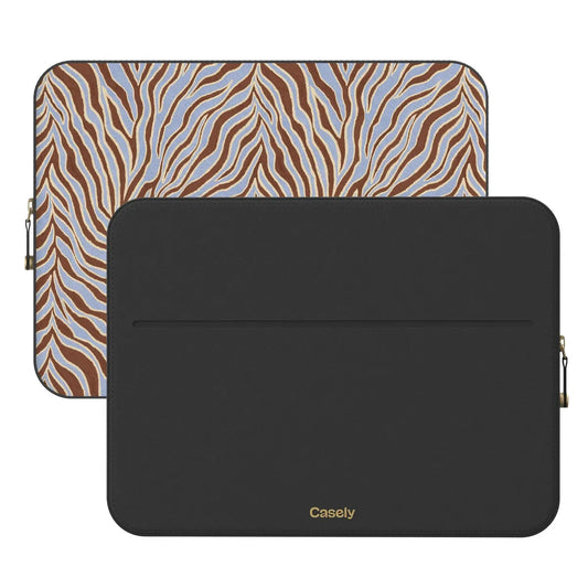 Untamed | Brown & Blue Zebra Laptop Case