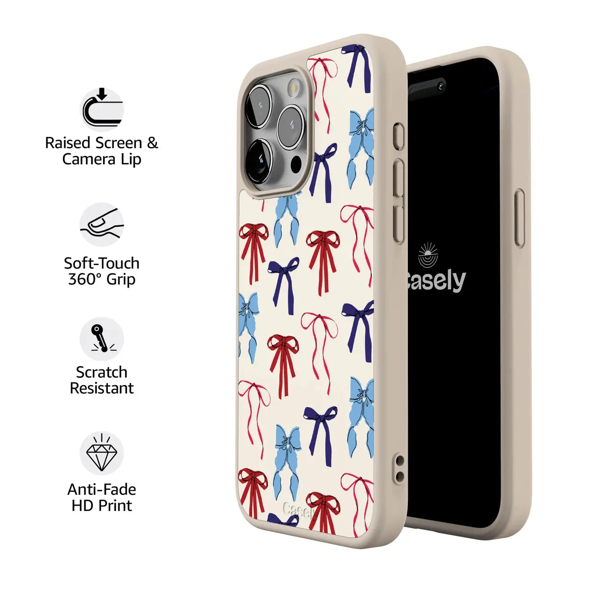 American Girlie | Red White & Blue Bows Case