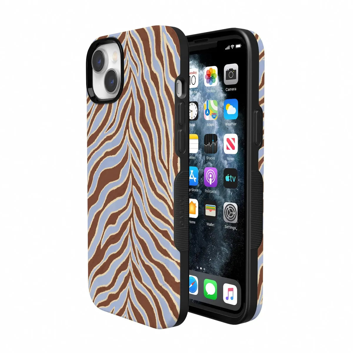 Untamed | Brown & Blue Zebra Case